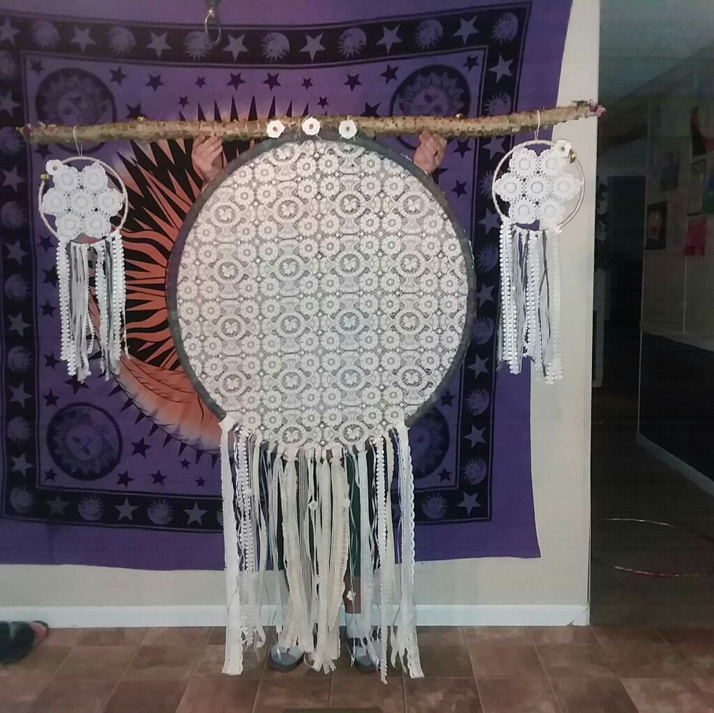 Large dreamcatcher with heavy wood